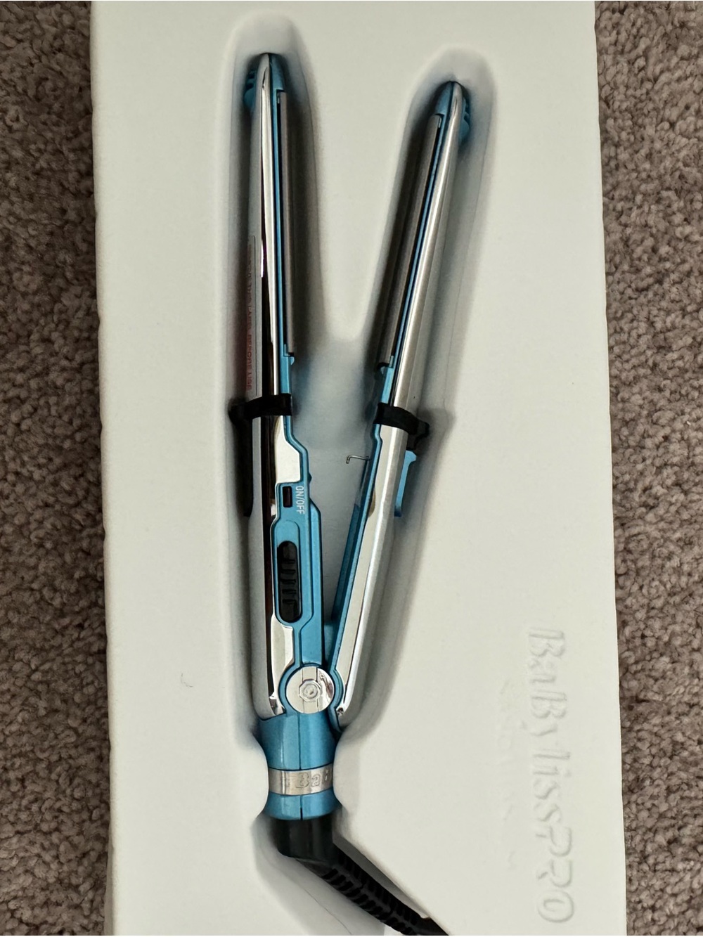 BaByliss Nano Titanium Mini Styling Iron - Blue and Silver - Picture 4 of 4